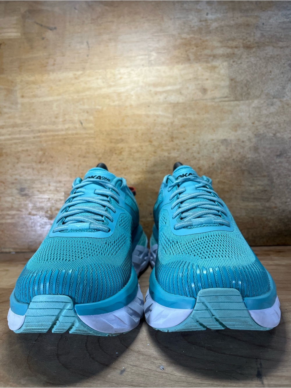 Hoka One One Bondi 7 Womens Size 8 Wide Running Shoes Sneakers Eggshell Blue - Picture 2 of 12